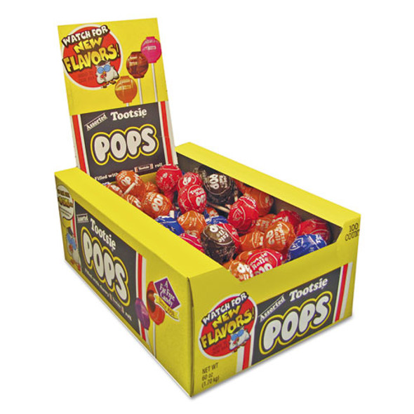 Tootsie Pops, 0.6 Oz, Assorted Flavors, 100/box