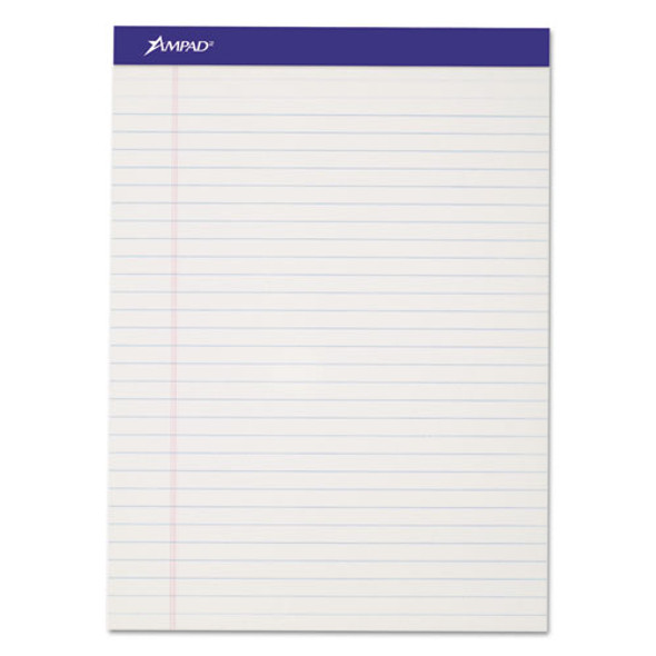 Perforated Writing Pads, Wide/legal Rule, 8.5 X 11.75, White, 50 Sheets, Dozen - IVSTOP20320