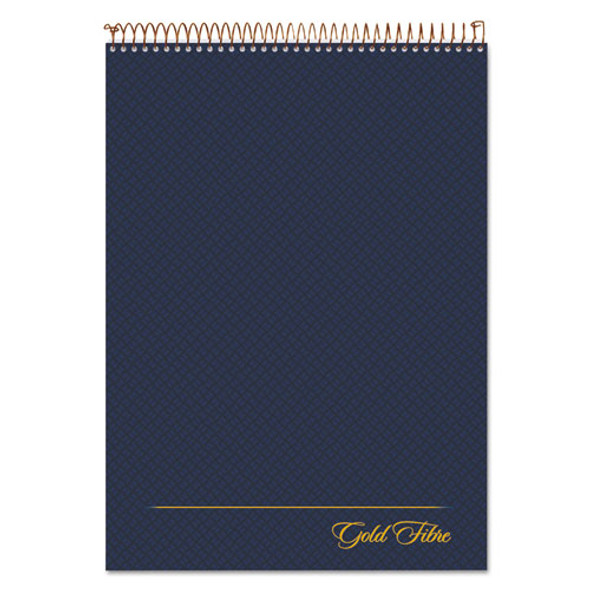Gold Fibre Wirebound Writing Pad W/ Cover, 1 Subject, Project Notes, Navy Cover, 8.5 X 11.75, 70 Sheets