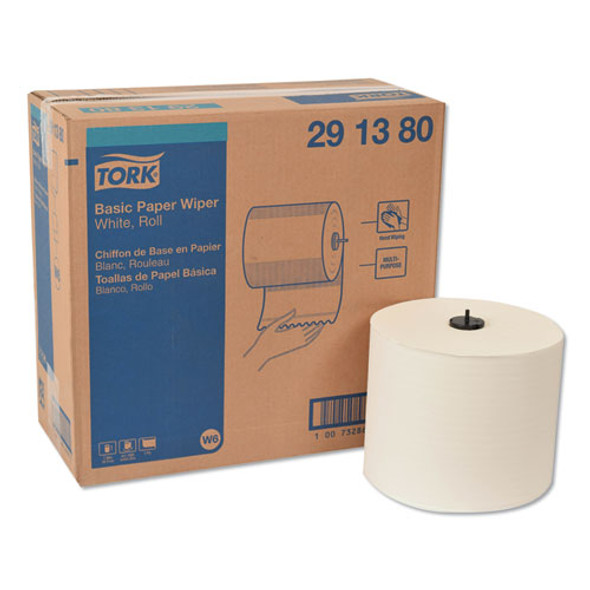 Basic Paper Wiper Roll Towel, 7.68" X 1150 Ft, White, 4 Rolls/carton - IVSTRK291380