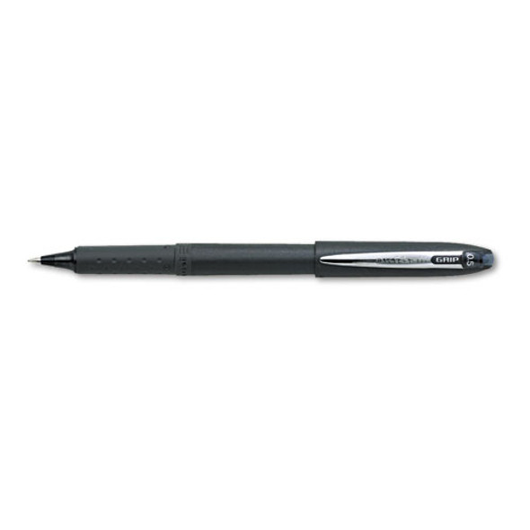 Grip Stick Roller Ball Pen, Micro 0.5mm, Black Ink/barrel, Dozen
