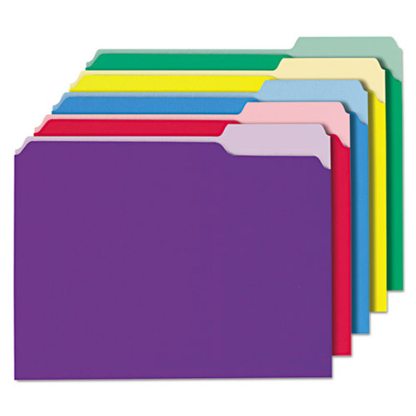 Interior File Folders, 1/3-cut Tabs, Letter Size, Assorted, 100/box - IVSUNV12306