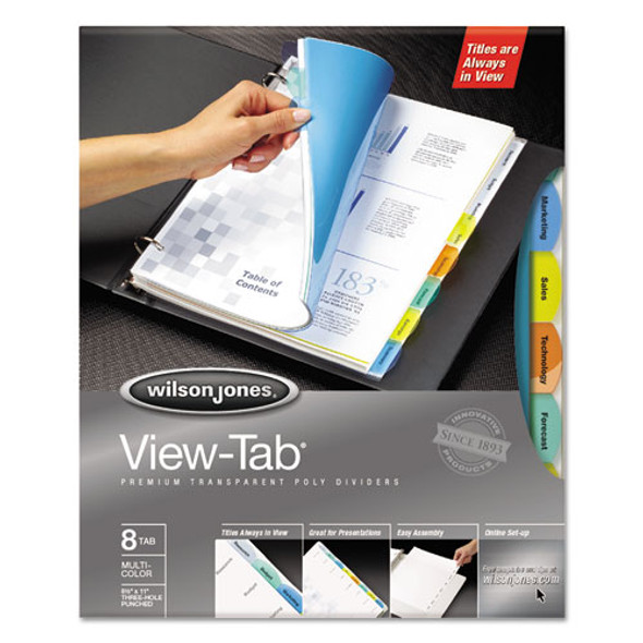 View-tab Transparent Index Dividers, 8-tab, 11 X 8.5, Assorted, 5 Sets