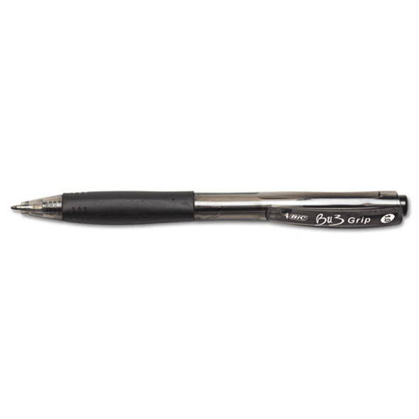 Bu3 Retractable Ballpoint Pen, Bold 1 Mm, Black Ink/barrel, Dozen