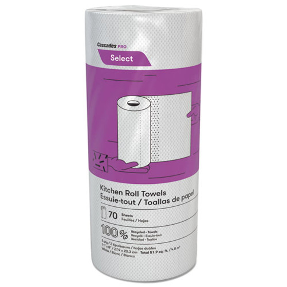 Select Perforated Roll Towels, 2-ply, 8 X 11, White, 70/roll, 30 Rolls/carton