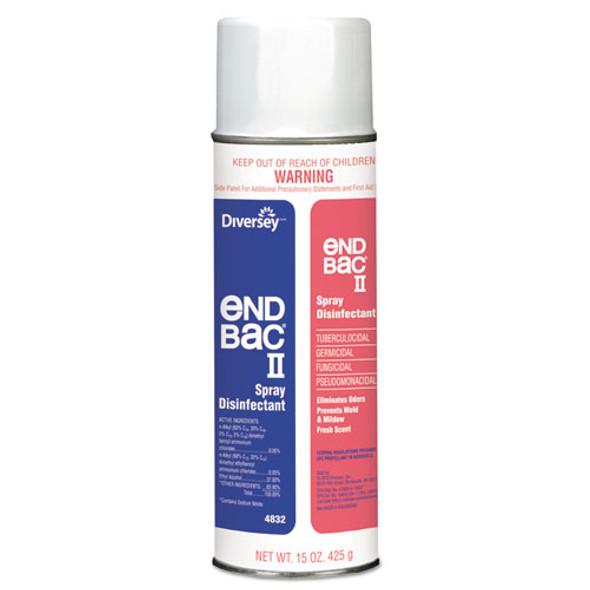 End Bac Ii Spray Disinfectant, Unscented, 15 Oz Aerosol, 12/carton