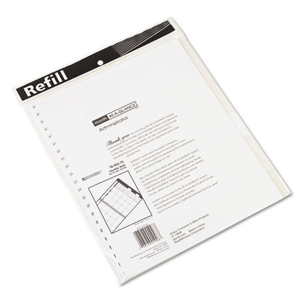 Monthly Planner Refill, 11 X 9, White, 2022
