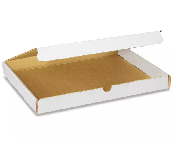 13 x 10 x 1 1/4 " White Literature Mailers (cardboard boxes)