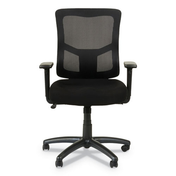 Alera Elusion Ii Series Mesh Mid-back Swivel/tilt Chair With Adjustable Arms, Up To 275 Lbs, Black Seat/back, Black Base