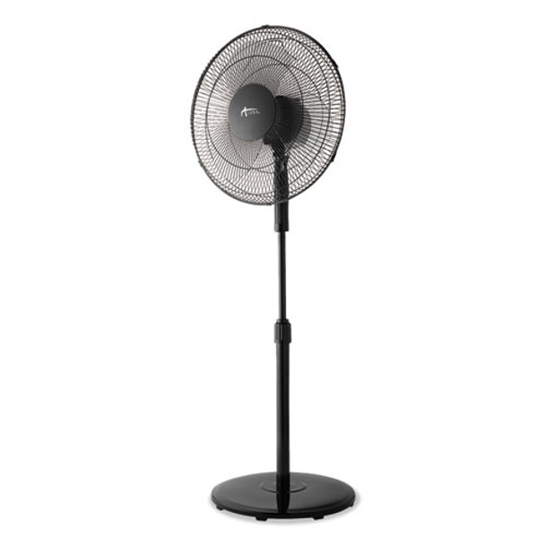 16" 3-speed Oscillating Pedestal Stand Fan, Metal, Plastic, Black