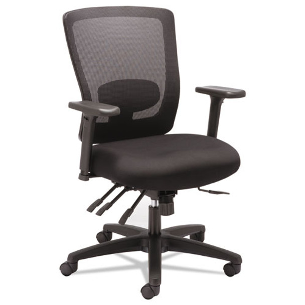 Alera Envy Series Mesh Mid-back Multifunction Chair, Supports Up To 250 Lbs., Black Seat/black Back, Black Base