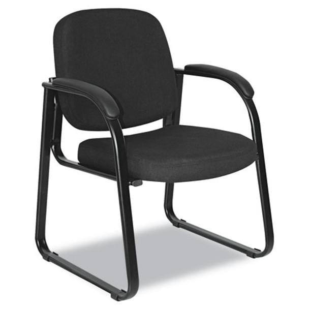 Alera Genaro Series Half-back Sled Base Guest Chair, 24.63" X 26.63" X 34", Black Seat/black Back, Black Base