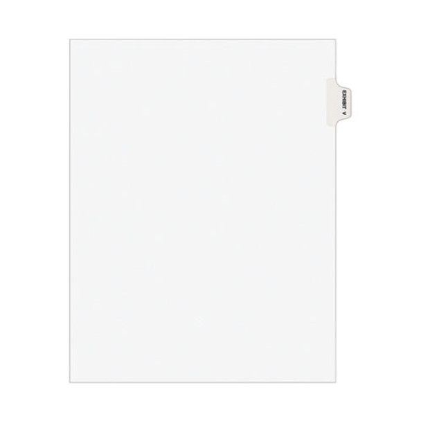 Avery-style Preprinted Legal Side Tab Divider, Exhibit V, Letter, White, 25/pack