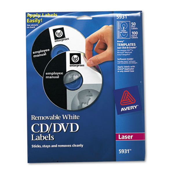 Laser Cd Labels, Matte White, 50/pack