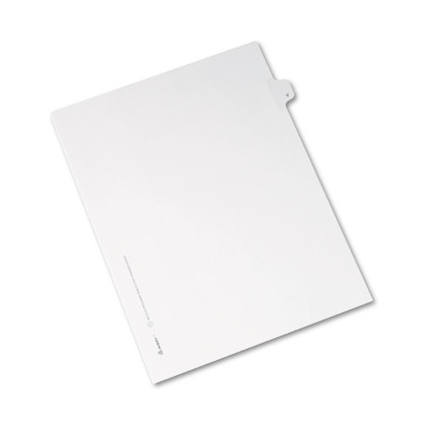 Preprinted Legal Exhibit Side Tab Index Dividers, Allstate Style, 26-tab, V, 11 X 8.5, White, 25/pack