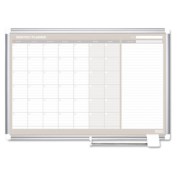 Monthly Planner, 48x36, Silver Frame