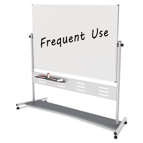 Magnetic Reversible Mobile Easel, 70 4/5w X 47 1/5h, 80"h, White/silver