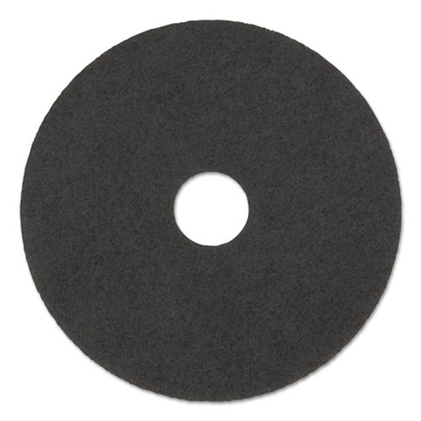 High Performance Stripping Floor Pads, 17" Diameter, Grayish Black, 5/carton