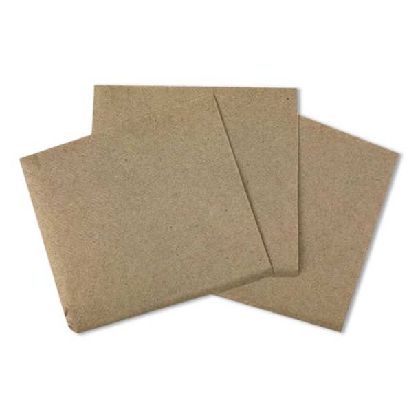 Beverage Napkins, 1-ply, 9.5" X 9.5", Kraft, 500/pack, 8 Packs/carton