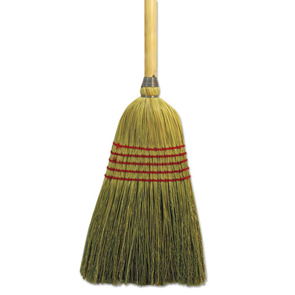 Parlor Broom, Yucca/corn Fiber Bristles, 55.5", Wood Handle, Natural