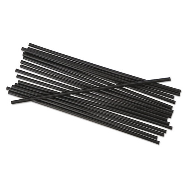 Single-tube Stir-straws, 5 1/4", Black, 1000/pack, 10/carton