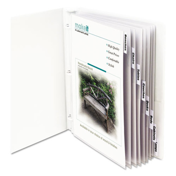 Sheet Protectors With Index Tabs, Clear Tabs, 2", 11 X 8 1/2, 8/st