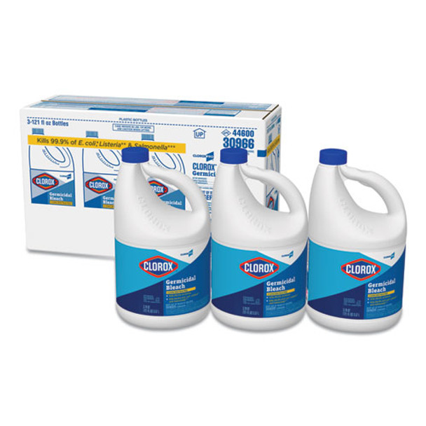 Concentrated Germicidal Bleach, Regular, 121oz Bottle, 3/carton