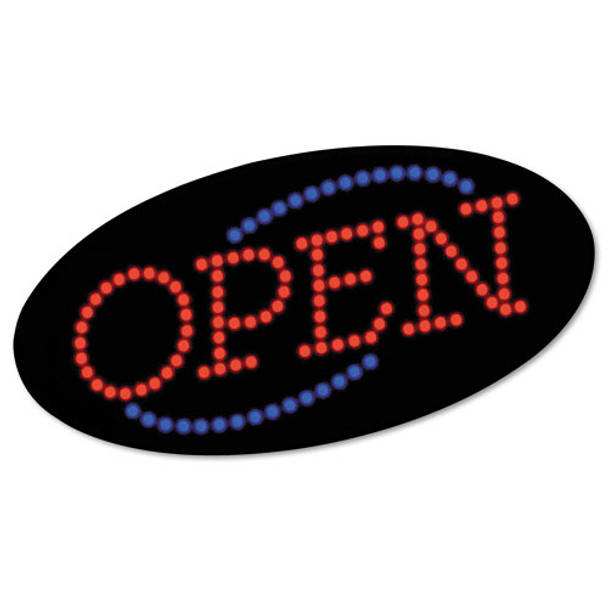 Led Open Sign, 10 1/2: X 20 1/8", Red & Blue Graphics