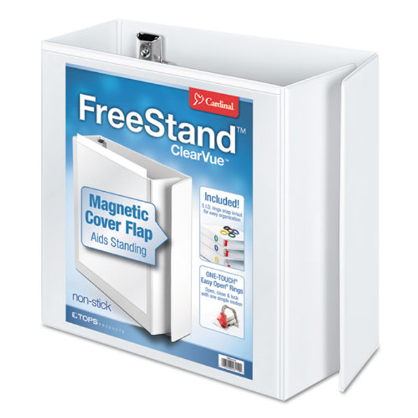 Freestand Easy Open Locking Slant-d Ring Binder, 3 Rings, 5" Capacity, 11 X 8.5, White