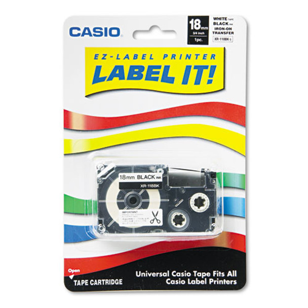 Label Printer Iron-on Transfer Tape, 0.75" X 26 Ft, Black On White