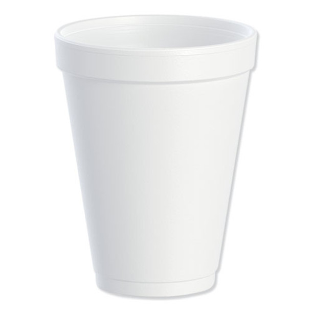 Foam Drink Cups, 12oz, White, 25/bag, 40 Bags/carton