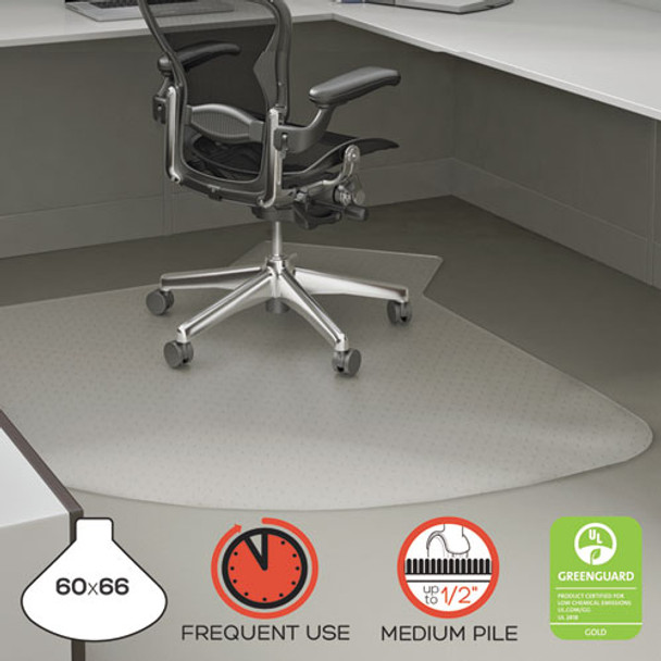 Supermat Frequent Use Chair Mat, Medium Pile Carpet, 60 X 66, L-shape, Clear