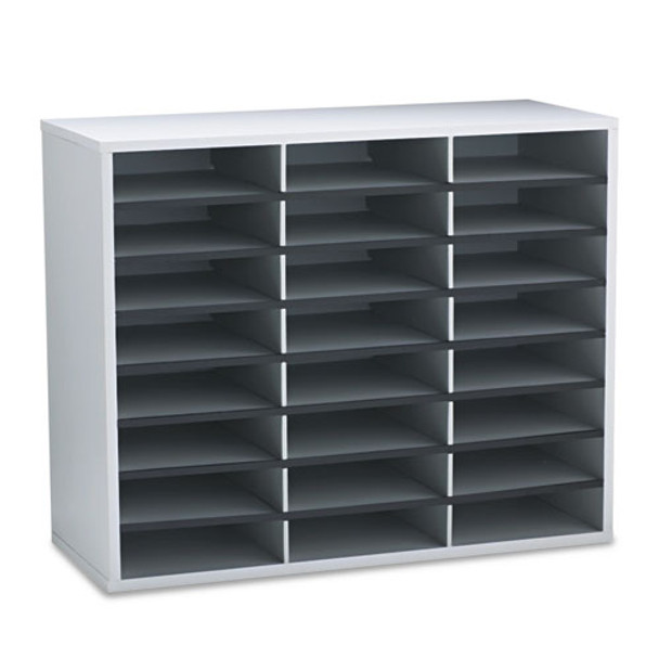 Literature Organizer, 24 Letter Sections, 29 X 11 7/8 X 23 7/16, Dove Gray