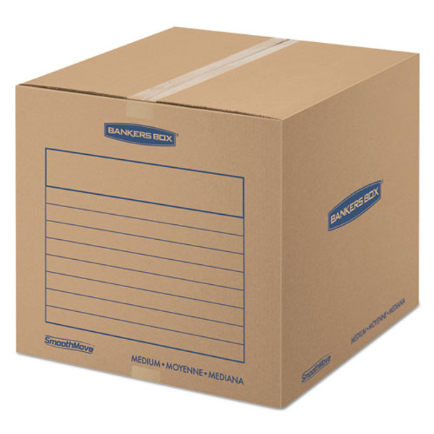 Smoothmove Basic Moving Boxes, Medium, Regular Slotted Container (rsc), 18" X 18" X 16", Brown Kraft/blue, 20/bundle