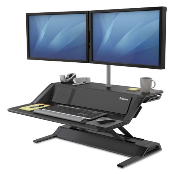 Lotus Dx Sit-stand Workstation, 32.75w X 24.25d X 22.5h, Black