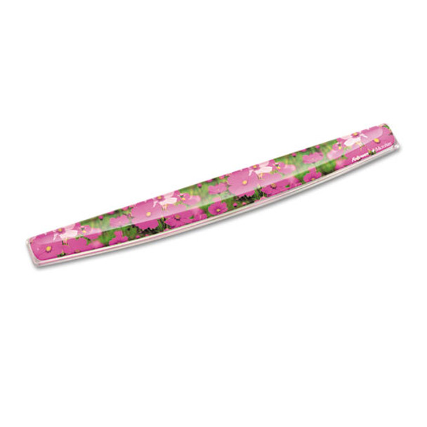 Gel Keyboard Wrist Rest W/microban Protection, 18 9/16 X 2 5/16, Pink Flowers