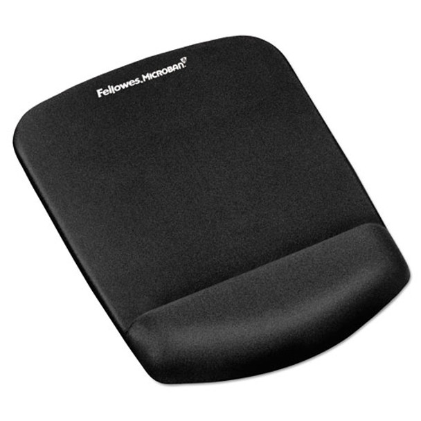 Plushtouch Mouse Pad With Wrist Rest, Foam, Black, 7 1/4 X 9-3/8