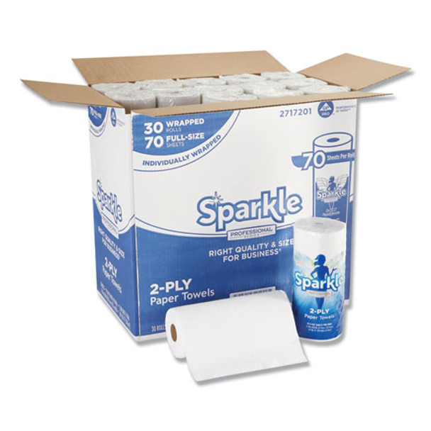 Sparkle Ps Perforated Paper Towels, 2-ply, 11x8 4/5, White,70 Sheets,30 Rolls/ct