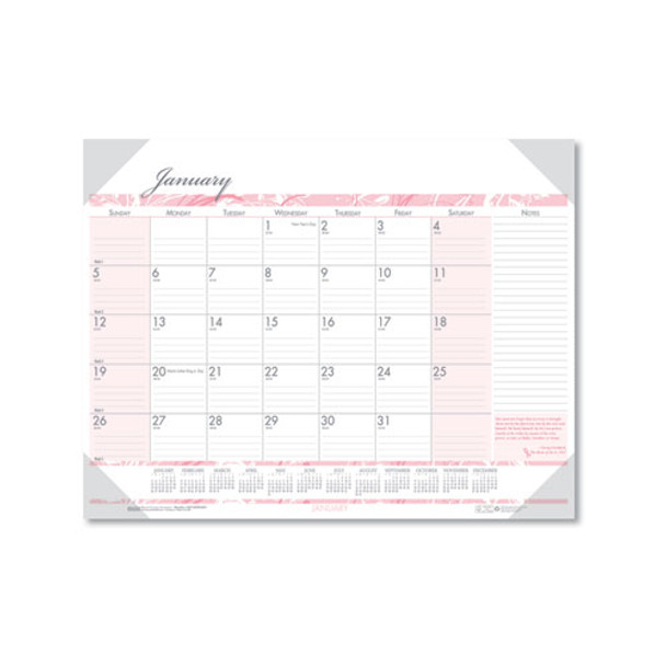 Recycled Breast Cancer Awareness Monthly Desk Pad Calendar, 22 X 17, 2021