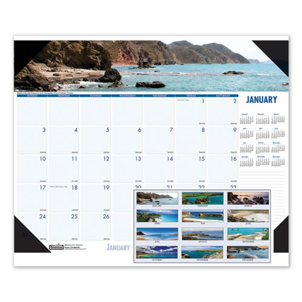 Recycled Coastlines Photographic Monthly Desk Pad Calendar, 18.5 X 13, 2021