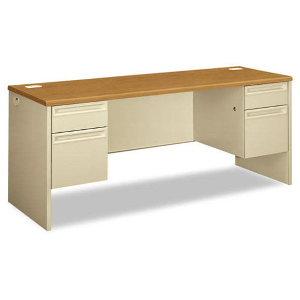 38000 Series Kneespace Credenza, 72w X 24d X 29.5h, Harvest/putty