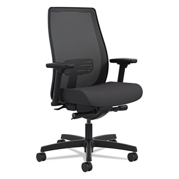 Endorse Mesh Mid-back Work Chair, Supports Up To 300 Lbs., Black Seat/black Back, Black Base