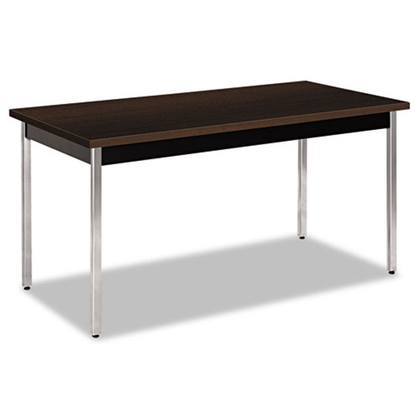 Utility Table, Rectangular, 60w X 30d X 29h, Mocha/black