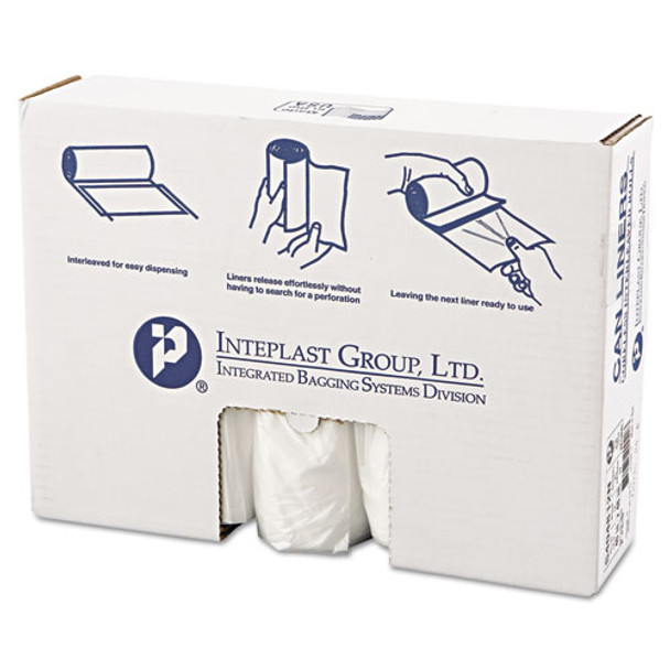 High-density Interleaved Commercial Can Liners, 45 Gal, 12 Microns, 40" X 48", Clear, 250/carton