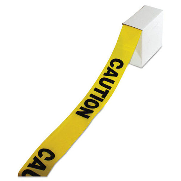 Site Safety Barrier Tape, "caution" Text, 3" X 1000ft, Yellow/black