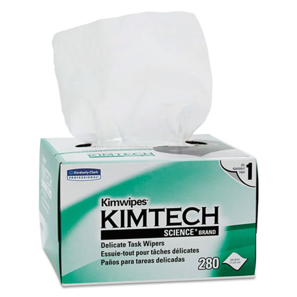 Kimwipes Delicate Task Wipers, 1-ply, 4 2/5 X 8 2/5, 280/box, 30 Boxes/carton