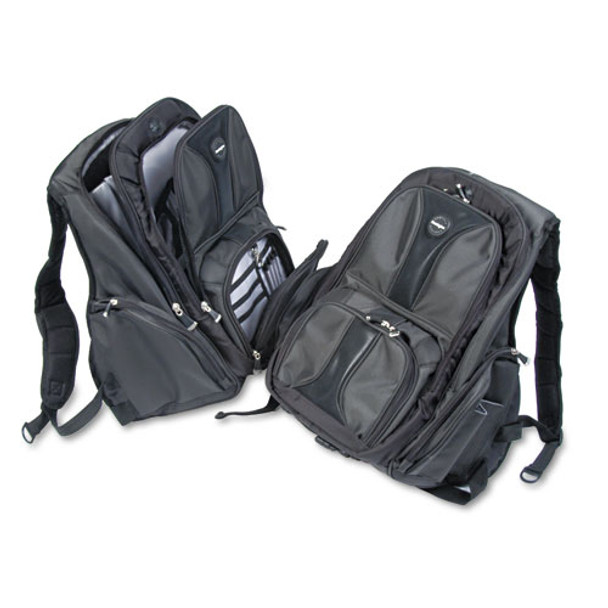 Contour Laptop Backpack, Nylon, 15 3/4 X 9 X 19 1/2, Black