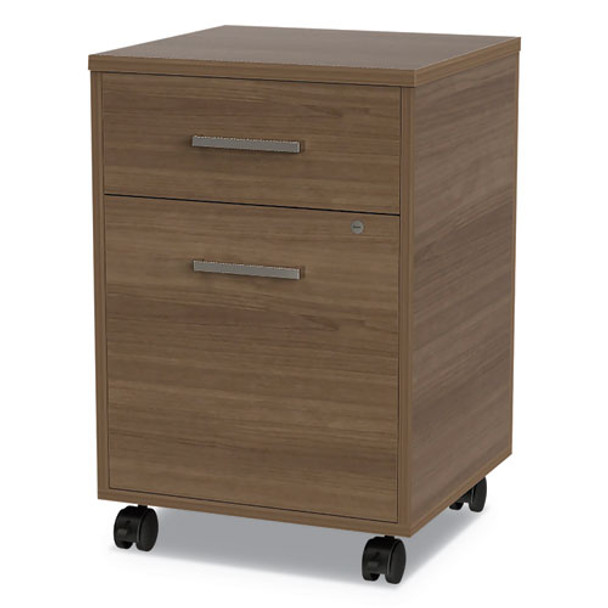 Urban Mobile File Pedestal, 16w X 15.25d X 23.75h, Natural Walnut