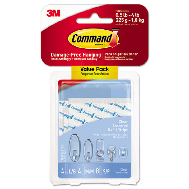 Assorted Refill Strips, Clear, 16/pack