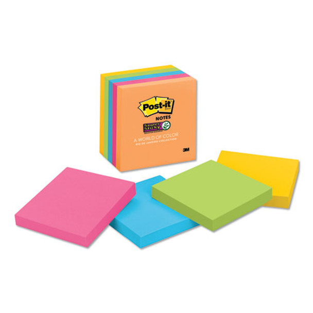 Pads In Rio De Janeiro Colors, 3 X 3, 90-sheet Pads, 5/pack